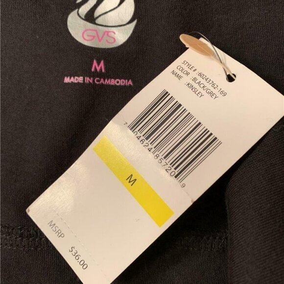 Gloria Vanderbilt M Black Print Scoop Neck Curved Hem Tank Top - Picture 7 of 7